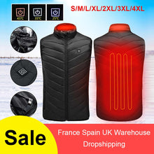 Load image into Gallery viewer, Winter Outdoor Men Electric Heated Vest USB Heating Vest Winter Thermal Cloth Feather Camping Hiking Warm Hunting Jacket
